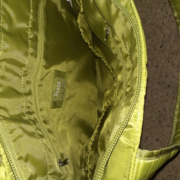 LUG-Taxicab-Green Tote-Shoulder Bag-Quilted Travel-Storage Pockets-Diaper Bag-NM - Picture 5 of 11